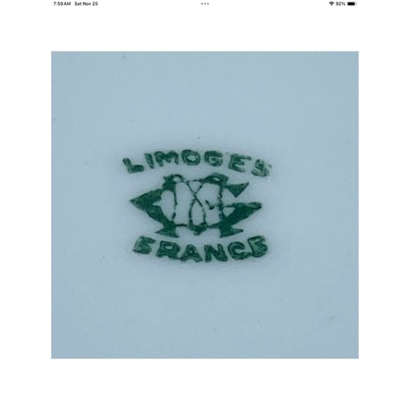 Vtg Limoges Cannes France Rare Plate Granger Porcelain Green Mark Coastal HTF - Picture 10 of 11